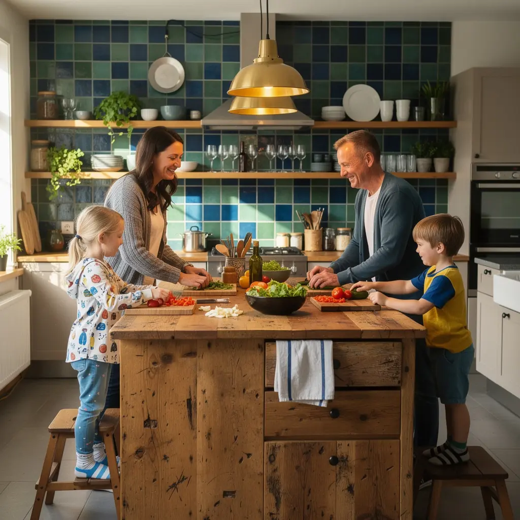 Rikkalikult kujundatud kontoriruum, töölaud ja inspiratsiooniallikad.